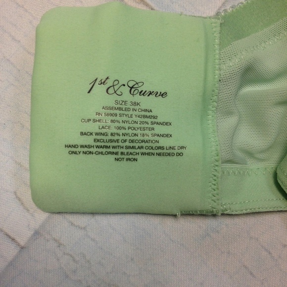 1st & Curve Madison Mist Green Bra - Picture 2 of 4